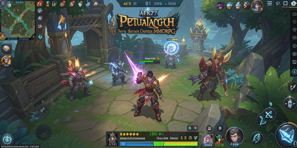 Tampilan gameplay seru dan berbagai karakter di AFK77.