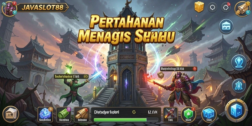 Screenshot dari gameplay seru JAVASLOT88 di medan perang Tower Defense.