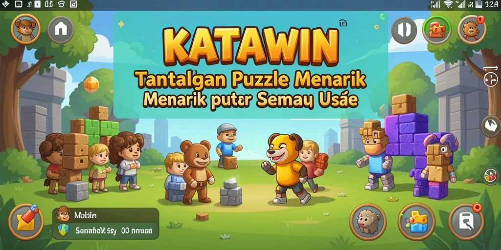 Gameplay menantang KATAWIN dengan berbagai puzzle menarik.