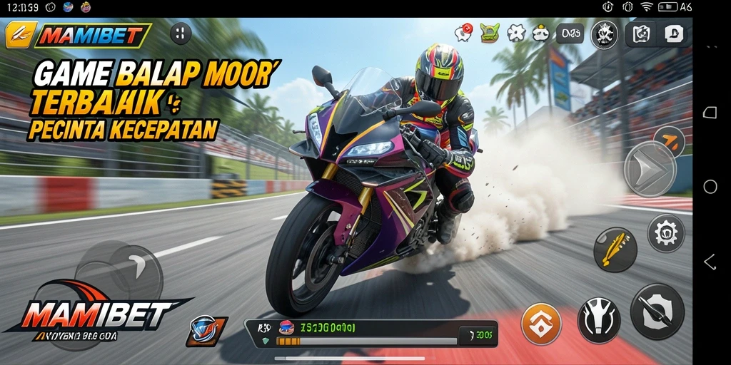 Gameplay menegangkan dengan aksi balapan motor yang cepat dan seru.